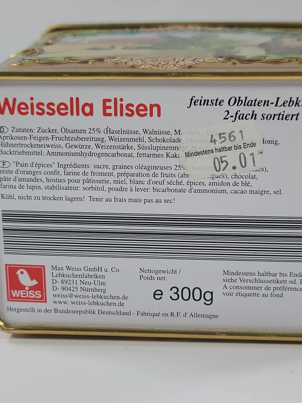 Vintage Weissella Elisen Nurnberger Lebkuchen German Tin Christmas Music Box